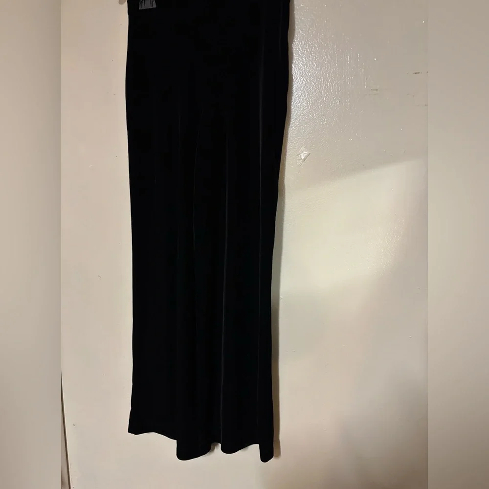 Tadashi collection never used Black Velvet Trousers long 40” hip 17 1/2”